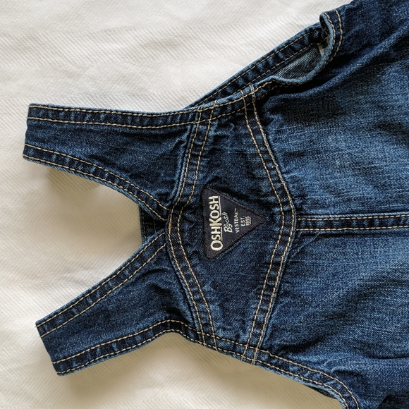 oshkosh b'gosh vestbak denim overalls & striped sweater bundle 3 months baby - Picture 4 of 12